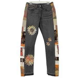Levi’s 501 Custom Jeans Waist 29 Womens Size 8 Patchwork Levis Handmade Floral